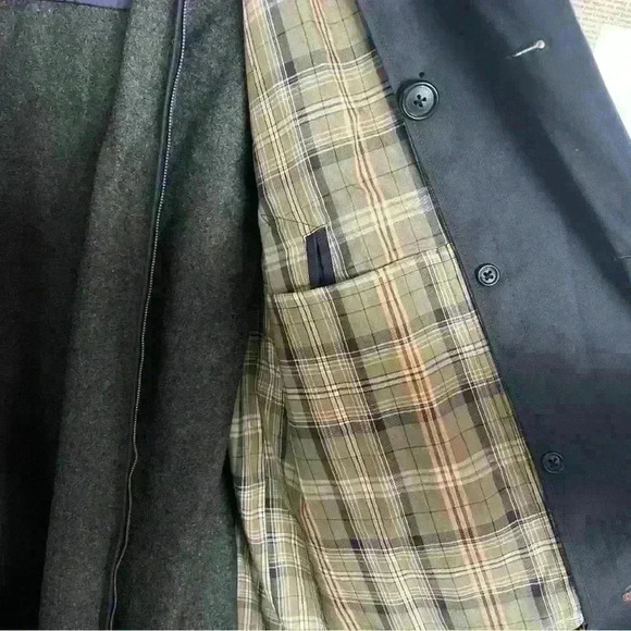 Vintage Nordstrom Navy Blue Mens  Trenchcoat - Picture 9 of 10